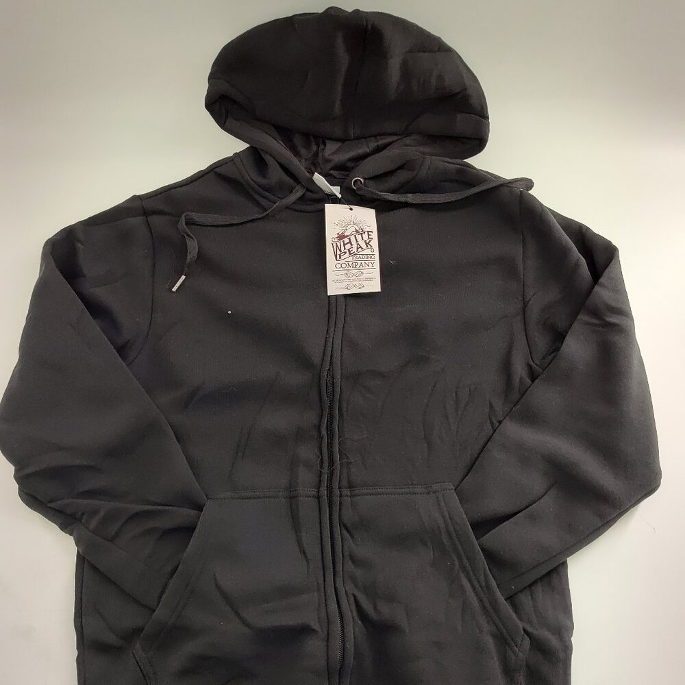 White Peak Trading Company Men's Full Zip Hooded Sweatshirt Size S Black-P#256@C